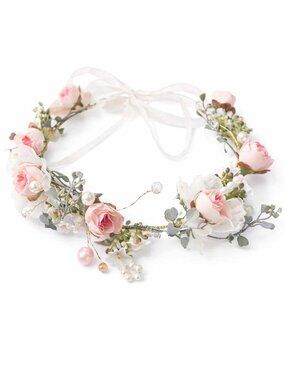 Flower Crown Floral Wreath BOHO Garland Headband for Communion Wedding Festivals